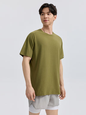 Yomoment 半袖Tシャツ メンズ UV対策 吸汗速乾 ドライ素材 レギュラーフィット フィットネスウェア