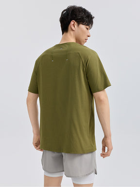 Yomoment 半袖Tシャツ メンズ UV対策 吸汗速乾 ドライ素材 レギュラーフィット フィットネスウェア
