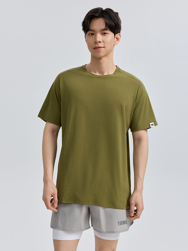 Yomoment 半袖Tシャツ メンズ UV対策 吸汗速乾 ドライ素材 レギュラーフィット フィットネスウェア