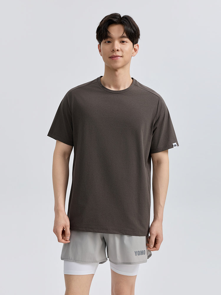 Yomoment 半袖Tシャツ メンズ UV対策 吸汗速乾 ドライ素材 レギュラーフィット フィットネスウェア