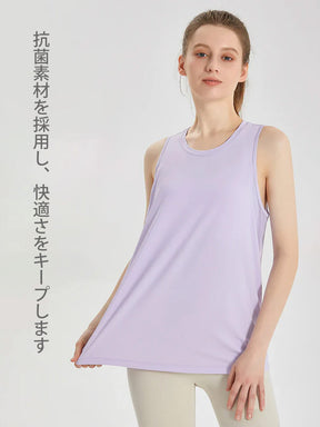 Yomoment レディース 冷感 メッシュ切り替え UVカット ノースリーブ タンクトップ 通気 涼しい