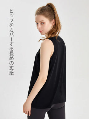 Yomoment レディース 冷感 メッシュ切り替え UVカット ノースリーブ タンクトップ 通気 涼しい