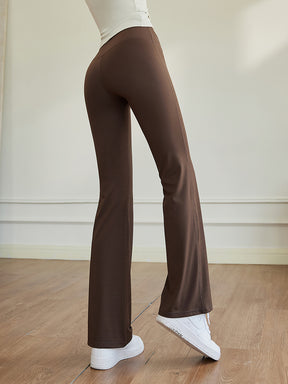 Yomoment LYCRA® フレアパンツ ハイウエスト レギンス 美脚シルエット 高伸縮 スタイルアップ