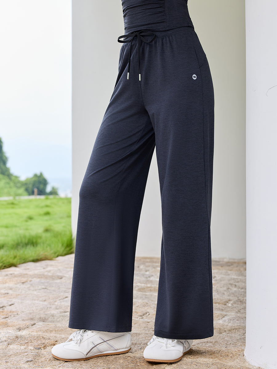 ドローストリング UVカット ストレートパンツ