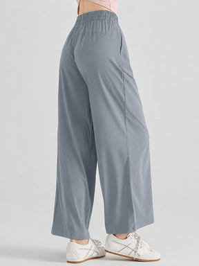 落ち感 体型カバー ワイドストレートパンツ