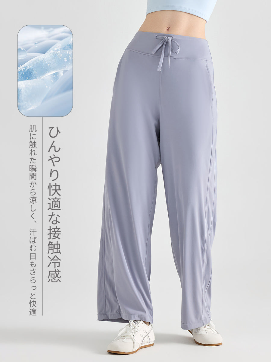 紐付き 冷感カジュアルパンツ