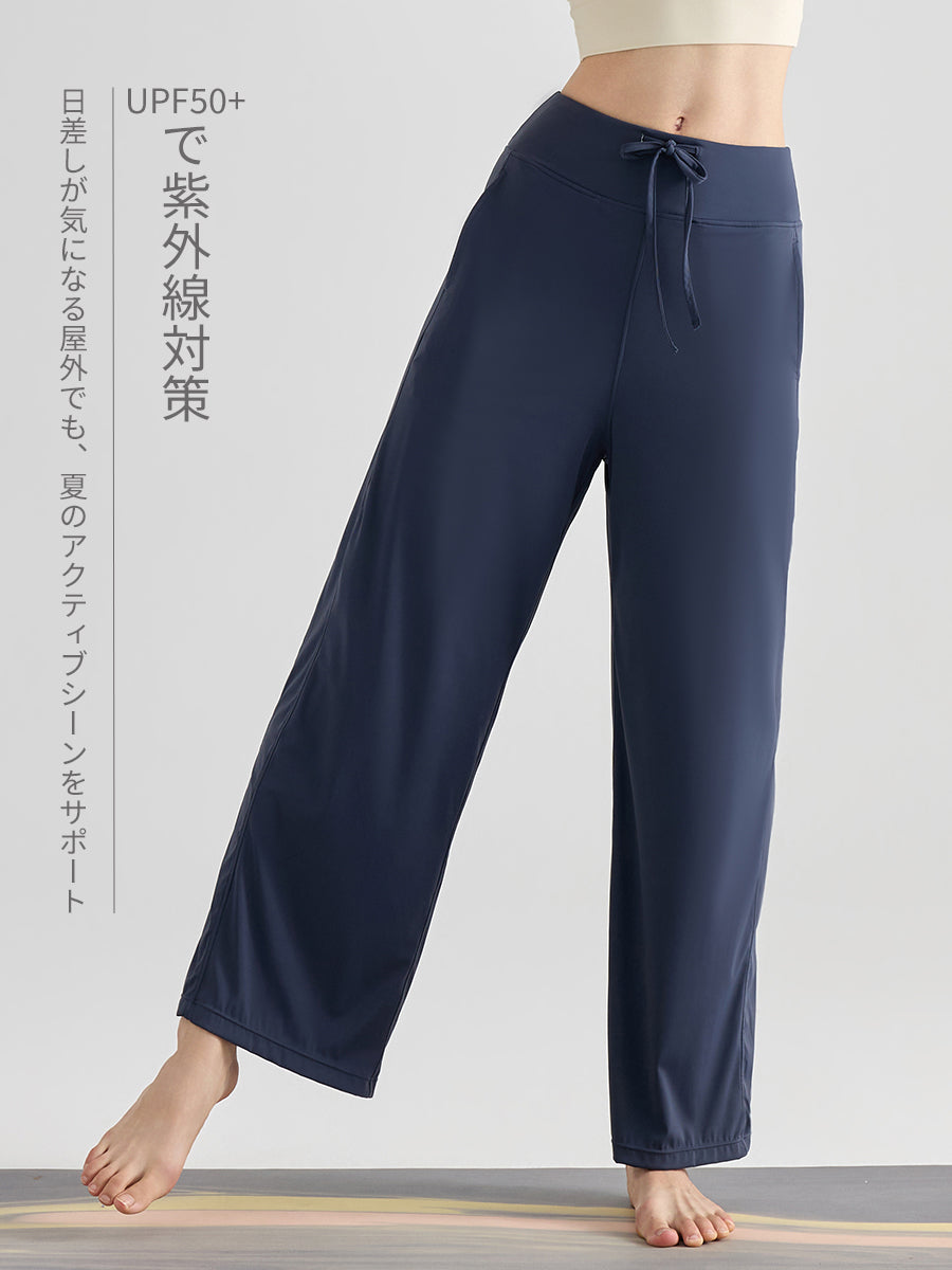 紐付き 冷感カジュアルパンツ