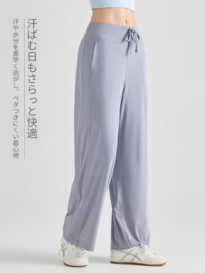 紐付き 冷感カジュアルパンツ
