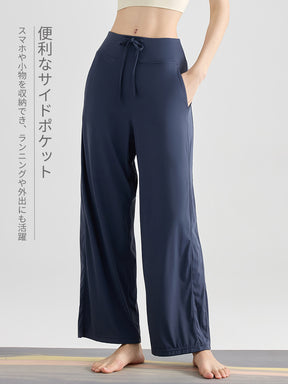 紐付き 冷感カジュアルパンツ