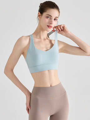 Yomoment YoFlex™ スポーツブラ レディース クロスバック 美背ブラ 吸汗速乾 脇高 ハイサポート 高品質素材