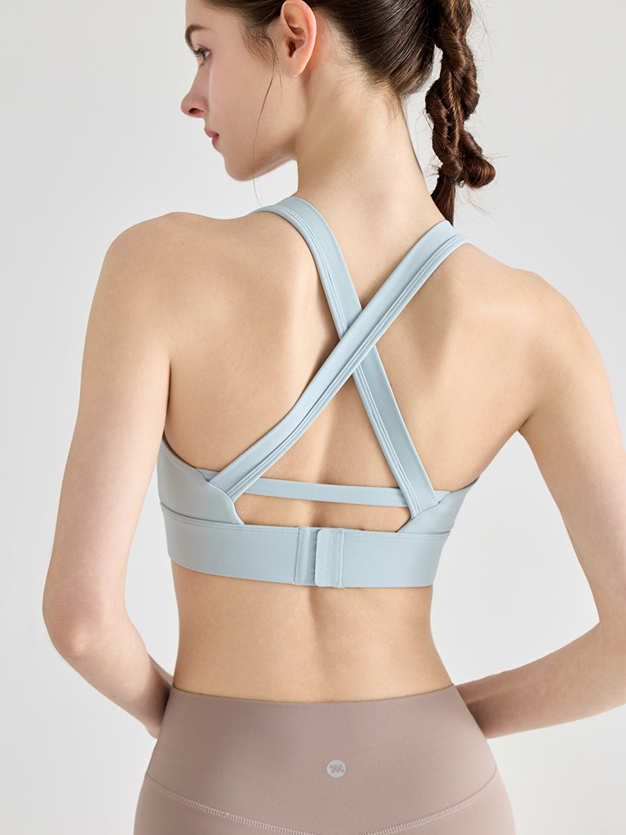 Yomoment YoFlex™ スポーツブラ レディース クロスバック 美背ブラ 吸汗速乾 脇高 ハイサポート 高品質素材