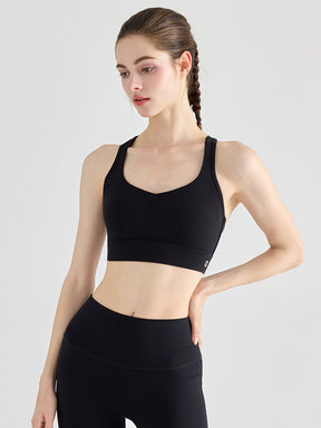 Yomoment YoFlex™ スポーツブラ レディース クロスバック 美背ブラ 吸汗速乾 脇高 ハイサポート 高品質素材