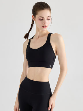 Yomoment YoFlex™ スポーツブラ レディース クロスバック 美背ブラ 吸汗速乾 脇高 ハイサポート 高品質素材