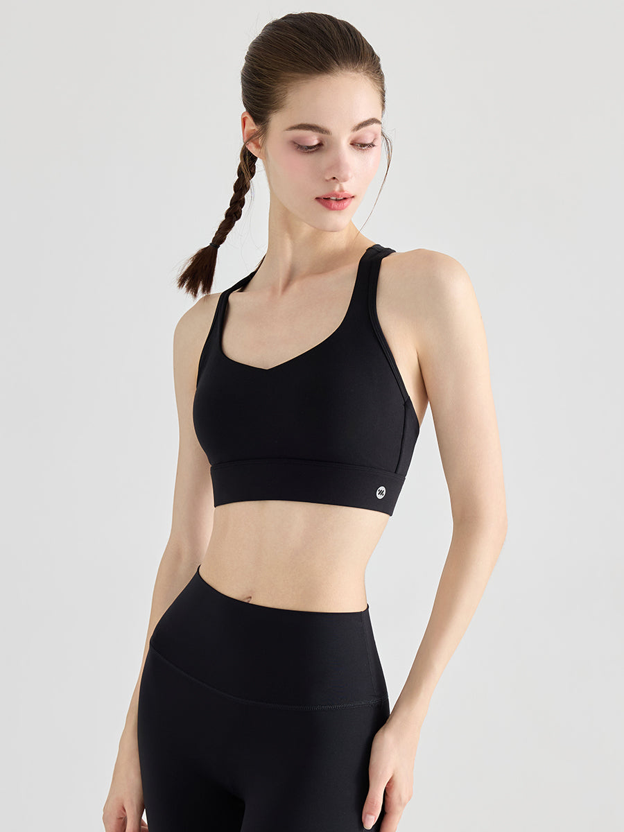 Yomoment YoFlex™ スポーツブラ レディース クロスバック 美背ブラ 吸汗速乾 脇高 ハイサポート 高品質素材