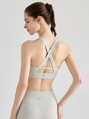 Yomoment YoFlex™ スポーツブラ レディース クロスバック 美背ブラ 吸汗速乾 脇高 ハイサポート 高品質素材