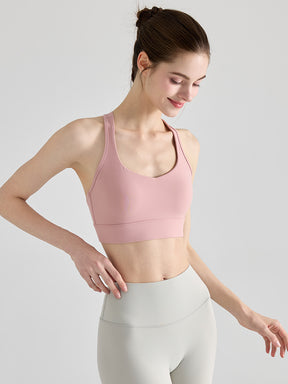 Yomoment YoFlex™ スポーツブラ レディース クロスバック 美背ブラ 吸汗速乾 脇高 ハイサポート 高品質素材