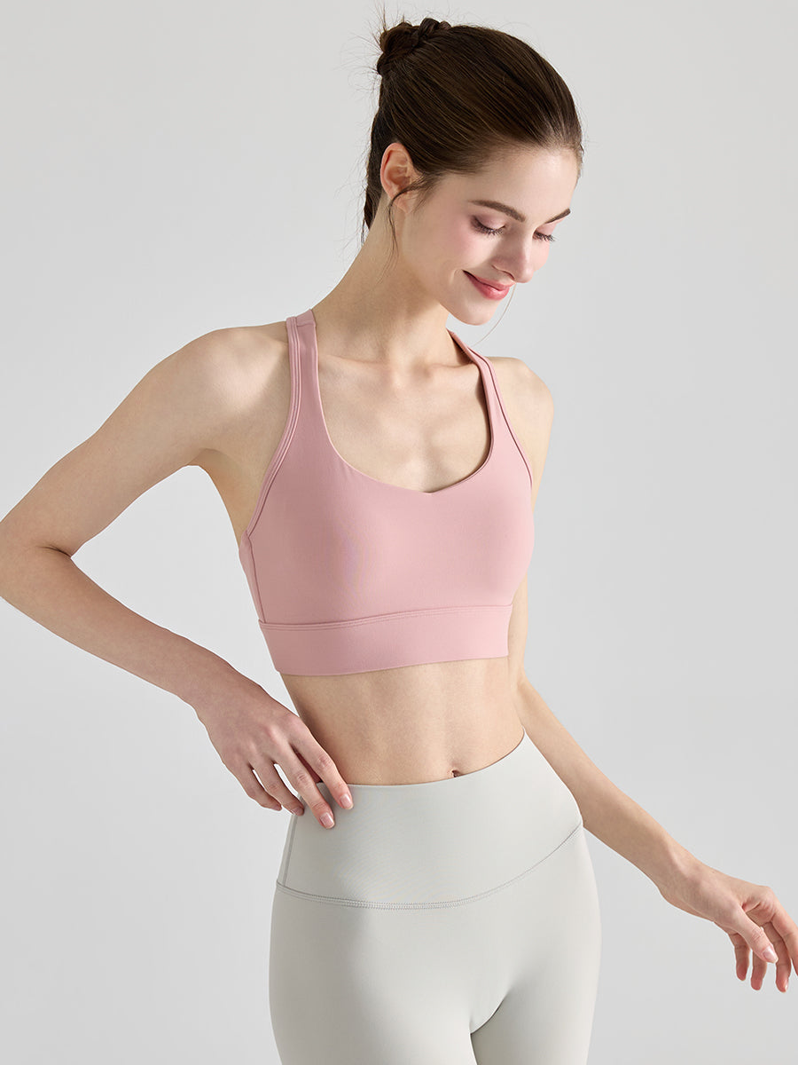 Yomoment YoFlex™ スポーツブラ レディース クロスバック 美背ブラ 吸汗速乾 脇高 ハイサポート 高品質素材