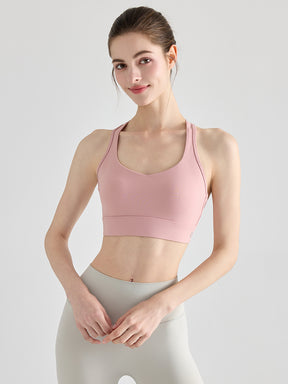 Yomoment YoFlex™ スポーツブラ レディース クロスバック 美背ブラ 吸汗速乾 脇高 ハイサポート 高品質素材