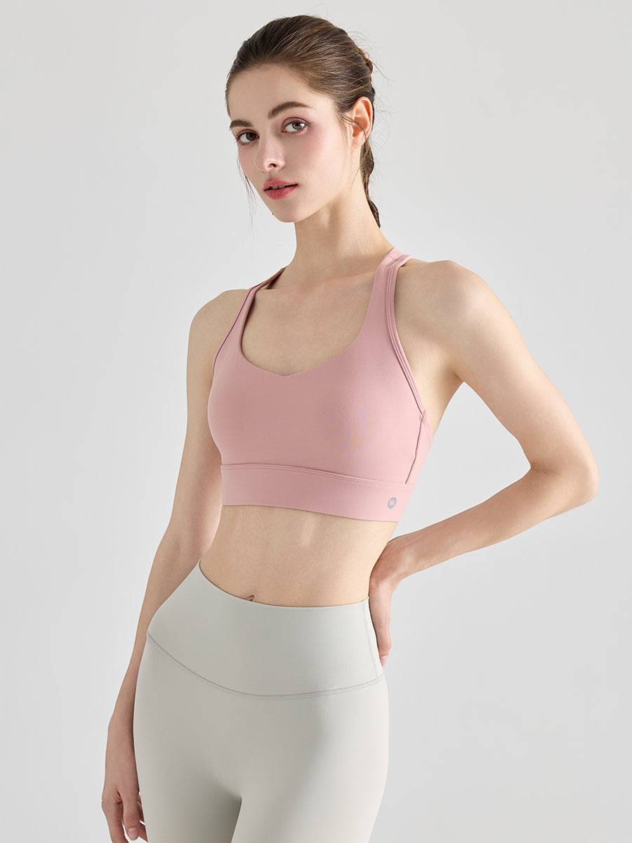 Yomoment YoFlex™ スポーツブラ レディース クロスバック 美背ブラ 吸汗速乾 脇高 ハイサポート 高品質素材