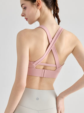 Yomoment YoFlex™ スポーツブラ レディース クロスバック 美背ブラ 吸汗速乾 脇高 ハイサポート 高品質素材