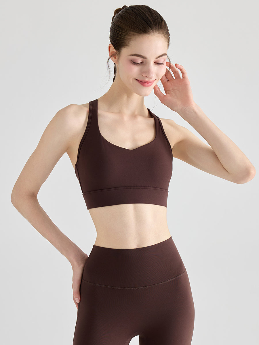 Yomoment YoFlex™ スポーツブラ レディース クロスバック 美背ブラ 吸汗速乾 脇高 ハイサポート 高品質素材