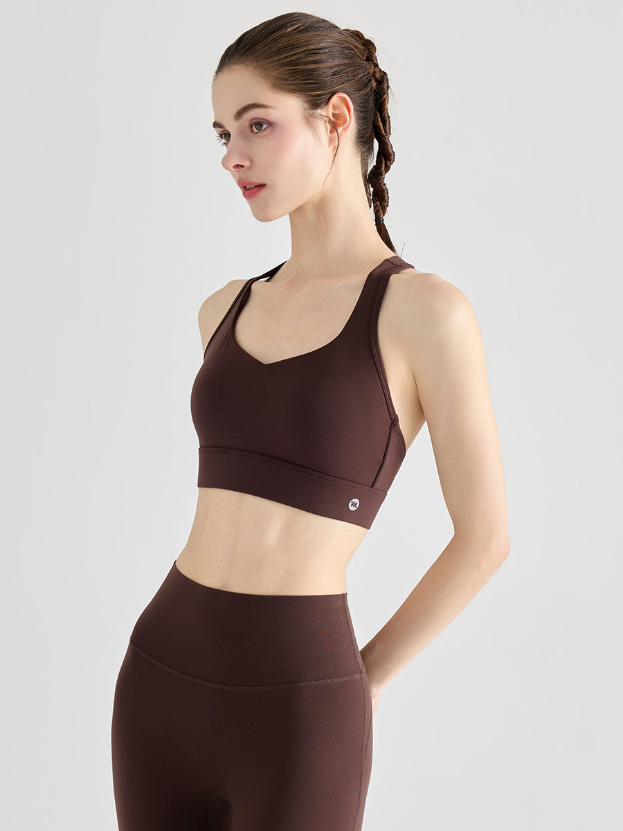 Yomoment YoFlex™ スポーツブラ レディース クロスバック 美背ブラ 吸汗速乾 脇高 ハイサポート 高品質素材