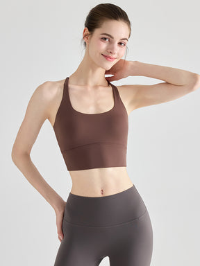 Yomoment ヨガブラトップ レディース 接触冷感 バッククロス ミディアムサポート 快適 スタイリッシュ