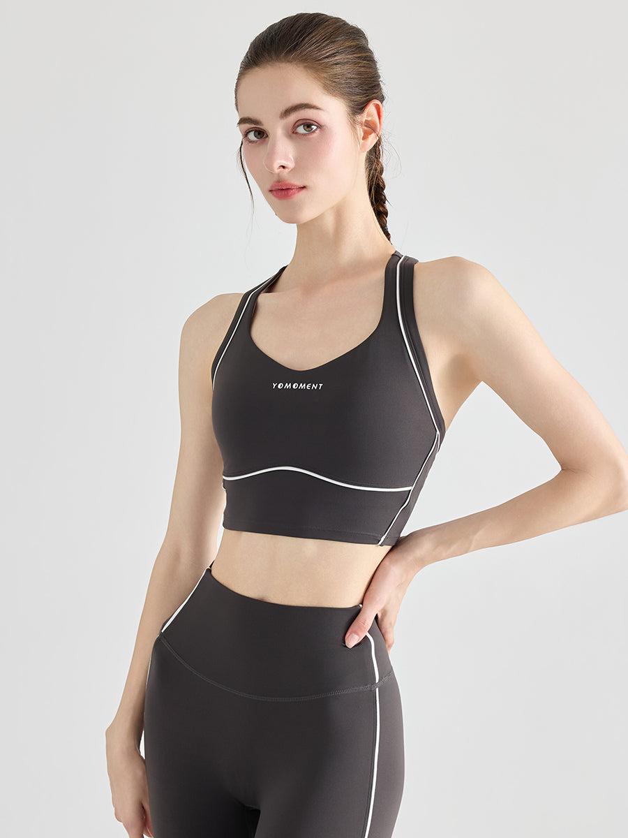 ピーチタッチ加工 ダイヤモンドネック Yバック ヨガブラトップ