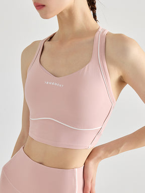 ピーチタッチ加工 ダイヤモンドネック Yバック ヨガブラトップ