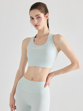 Uネック バックツイスト ヨガブラトップ カップ付き
