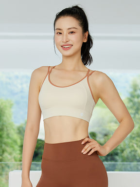 Yomoment Uネック クロスバック ハイサポートレディース スポーツブラ 揺れない ホック付き 美背 