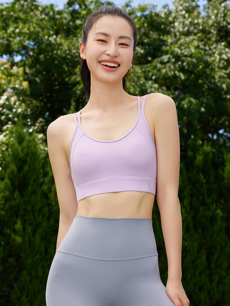 Yomoment Uネック クロスバック ハイサポートレディース スポーツブラ 揺れない ホック付き 美背 