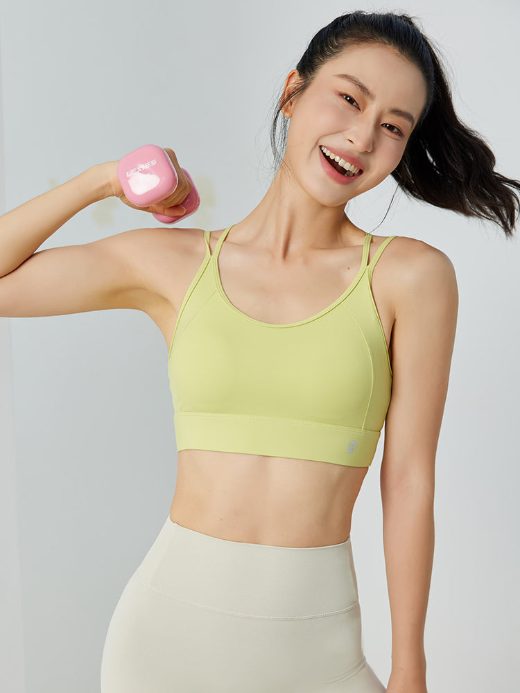 Yomoment Uネック クロスバック ハイサポートレディース スポーツブラ 揺れない ホック付き 美背 