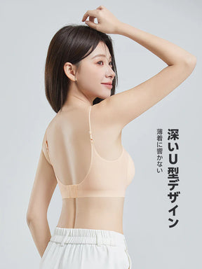 Yomoment レディース 美背 超薄 ノンワイヤー シームレス ブラジャー 超軽量 通気性 