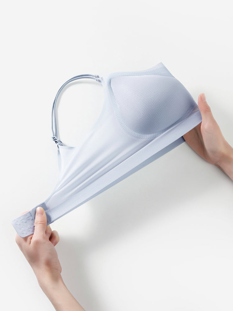 Yomoment レディース 美背 超薄 ノンワイヤー シームレス ブラジャー 超軽量 通気性 