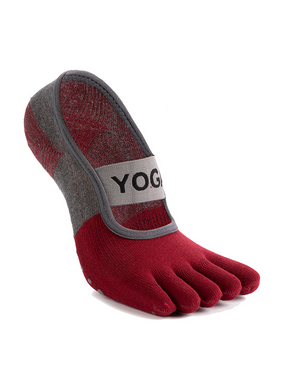 Yomoment ヨガソックス 滑り止め 5本指 ピラティス靴下 配色デザイン レディース
