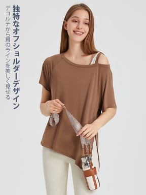2Way 肩出し Tシャツ トップス