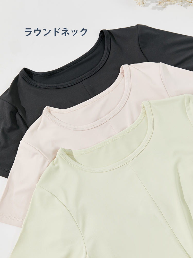 レディース 裾ねじり速乾Tシャツ 吸汗速乾 スポーツトップス
