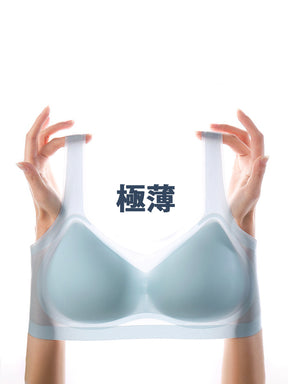 レディース ブラトップ 極薄 軽量 涼感 通気性抜群 シームレス 夏用インナー