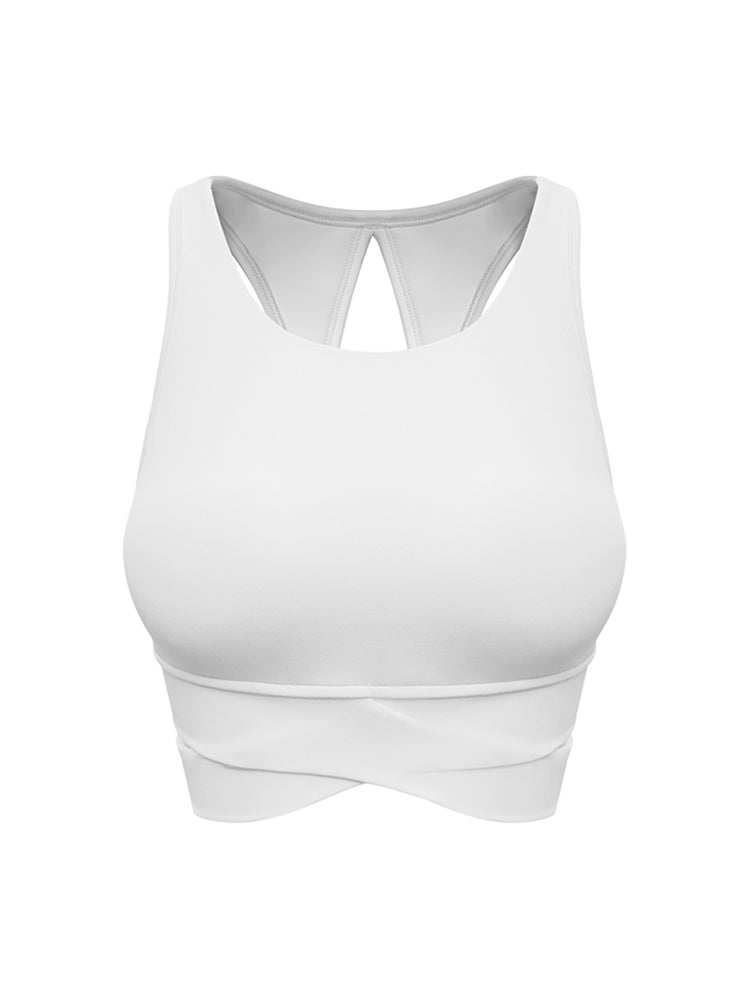 Yomoment LYCRA® スポーツブラ 背中開き ハイサポート 防振 ランニング ジム